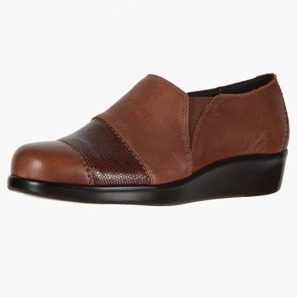 SAS Nora Slip On Comfort Shoe Loafer In Auburn/Lizard Brown 9.5 Office Minimal - Picture 1 of 11